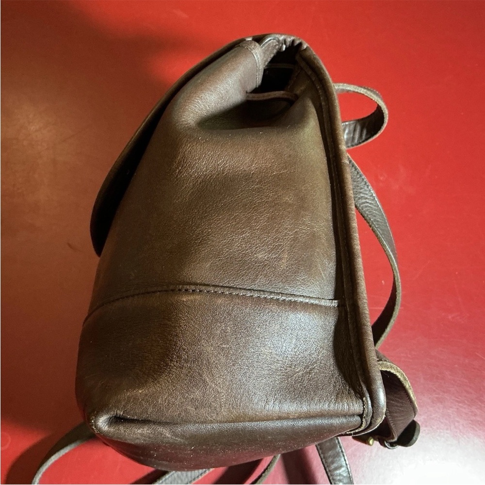 Vintage Coach 9960 Brown Leather Backpack Purse Small Daypack Brass turn lock - Picture 11 of 16